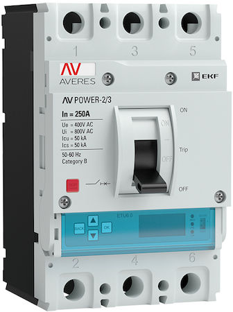 EKF mccb-23-250-6.2-av Автоматический выключатель AV POWER-2/3 250А 50kA ETU6.2