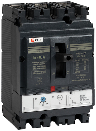 mccb99C-160-80 Выключатель автоматический ВА-99C (Compact NS)  160/ 80А 3P 36кА EKF PROxima