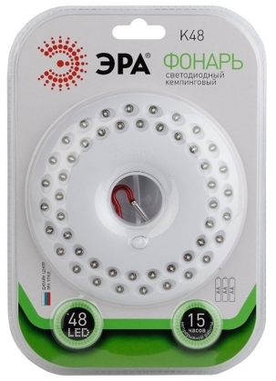 ERA Б0032282 K24 Фонарь ЭРА Кемпинг NEW 24xLED, 3xAA, карабин, бл