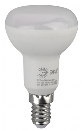 ERA Б0020556 LED R50-6W-840-E14 Лампа ЭРА LED smd R50-6w-840-E14..