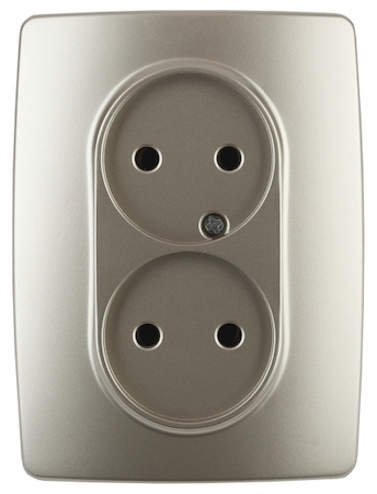 ERA Б0031241 12-2107-04 Эл/ус ЭРА Розетка 2X2P, 16A-250В, IP20, Эра12, шампань