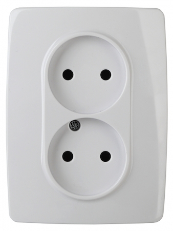 ERA Б0031248 12-2117-01 Эл/ус ЭРА Розетка 2X2P, 16A-250В, IP20, винт, Эра12, белый