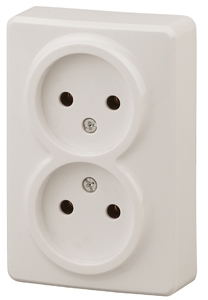 ERA Б0020683 11-2202-02 Эл/ус ЭРА Розетка 2х2P, 16A-250В, IP20, ОУ, Эра Эксперт, сл.кость