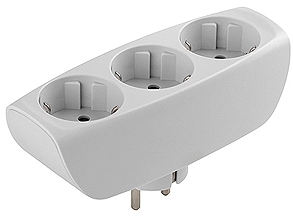 ERA C0045529 SP-3e-W ЭРА Тройник 3гн, c заземл, со шторками (белый)