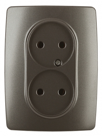ERA Б0031245 12-2107-13 Эл/ус ЭРА Розетка 2X2P, 16A-250В, IP20, Эра12, бронза