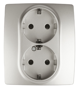 ERA Б0019334 12-2104-15 Эл/ус ЭРА Розетка 2X2P+E Schuko со шторками, 16A-250В, IP20, Эра12, перламутр
