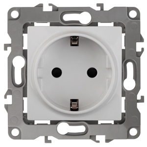 ERA Б0014687 12-2102-01 Эл/ус ЭРА Розетка 2P+E Schuko со шторками, 16A-250В, IP20, Эра12, белый