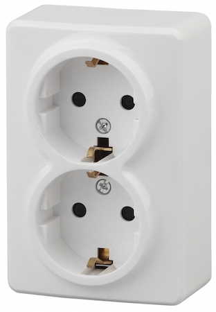 ERA Б0020694 11-2206-01 Эл/ус ЭРА Розетка 2х2P+E Schuko со шторками, 16A-250В, IP20, ОУ, Эра Эксперт, белый