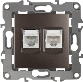 ERA Б0019359 12-3109-13 Эл/ус ЭРА Розетка комбинированная RJ45+RJ11, IP20, Эра12, бронза
