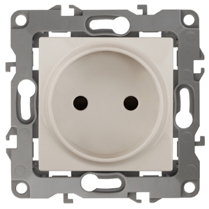 ERA Б0018982 12-2005-02 Эл/ус ЭРА Розетка 2P, 16A-250В, IP20, без м.лапок, Эра12, слоновая кость