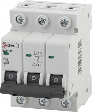 ERA Б0031944 NO-902-122  Автоматические  ЭРА NO-902-122 ВА47-29 3P 40А кривая C