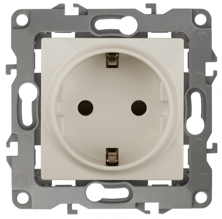 ERA Б0029237 12-2111-02 Эл/ус ЭРА Розетка 2P+E Schuko, 16A-250В, IP20, винт, Эра12, слоновая кость