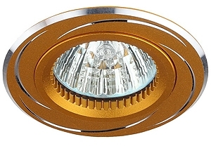 ERA C0043821 KL34 AL/GD Светильник ЭРА алюминиевый MR16,12V/220V, 50W золото/хром