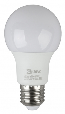 ERA Б0019052 LED A60-7W-840-E27 Лампа ЭРА LED smd A60-7w-840-E27