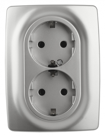 ERA Б0031230 12-2106-03 Эл/ус ЭРА Розетка 2X2P+E Schuko, 16A-250В, IP20, Эра12, алюминий
