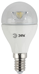 ERA Б0012345 ЭРА LED smd P45-7w-827-E14-Clear (6/60/2160)