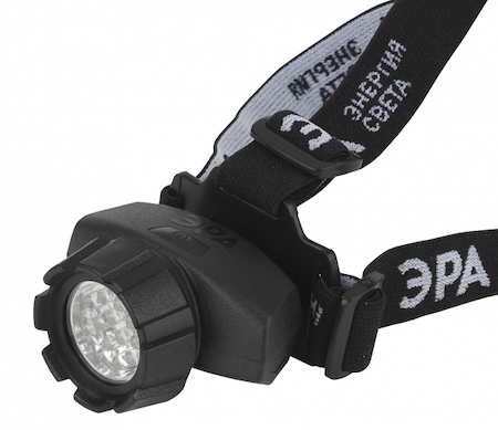 ERA Б0031383 GB-603 Фонарь ЭРА налобный [14xLED, 3xAAA, 4 реж., черный, бл]
