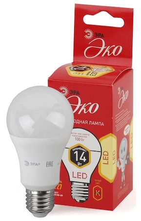 ERA Б0030028 ECO LED А60-14W-827-E27 Лампа ЭРА LED smd А60-14w-827-E27 ECO