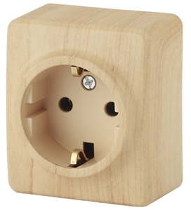 ERA Б0020687 11-2203-11 Эл/ус ЭРА Розетка 2P+E Schuko, 16A-250В, IP20, ОУ, Эра Эксперт, сосна