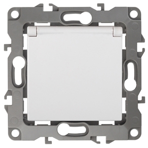 ERA Б0014693 12-2103-01 Эл/ус ЭРА Розетка 2P+E Schuko со шторками с крышкой, 16A-250В, IP20, Эра12, белый
