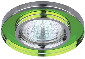 ERA C0043737 DK7 CH/MIX Светильник ЭРА декор стекло MR16,12V/220V, 50W, круглое хром/мульти