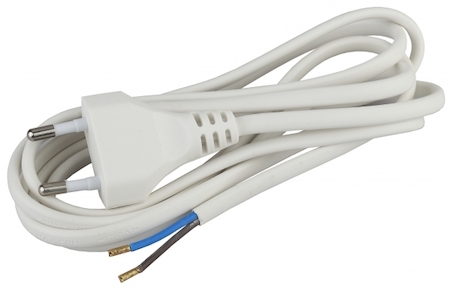 ERA Б0026323 BR1(W) ЭРА Шнур для бра 2x0.75мм2 1,8м без выкл белый