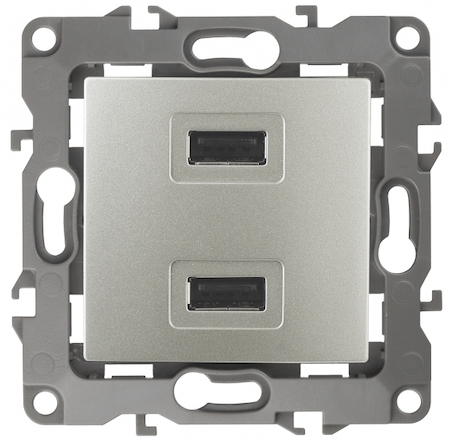 ERA Б0027500 12-4110-15 Эл/ус ЭРА Устройство зарядное USB, 230В/5В-2100мА, IP20, Эра12, перламутр
