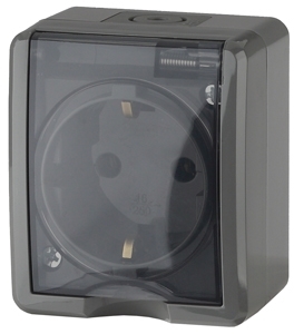 ERA Б0020713 11-2401-03 Эл/ус ЭРА Розетка 2P+E IP54, 16A-250В, ОУ, Эра Эксперт, серый