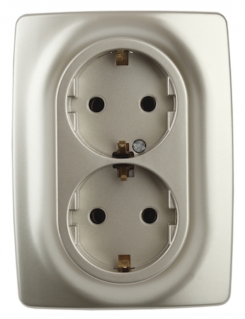 ERA Б0031231 12-2106-04 Эл/ус ЭРА Розетка 2X2P+E Schuko, 16A-250В, IP20, Эра12, шампань