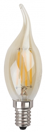 ERA Б0027965 F-LED BXS-7W-827-E14 gold Лампа ЭРА F-LED BXS-7w-827-E14 gold