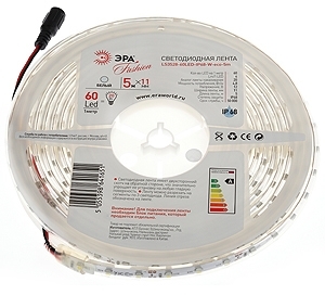 ERA Б0002335 5055398641651 Светодиодные ле ЭРА LS3528-60LED-IP68-W-eco-5m