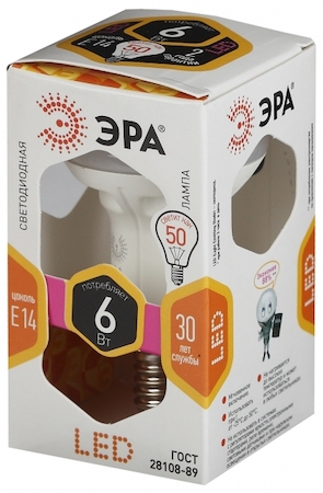 ERA Б0028489 LED R50-6W-827-E14 Лампа ЭРА LED smd R50-6w-827-E14..
