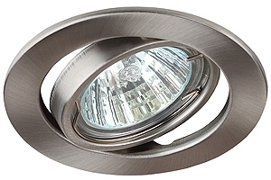 ERA C0043808 ST2A SN Светильник ЭРА штампованный поворотный MR16,12V/220V, 50W сатин никель