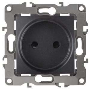 ERA Б0018985 12-2005-05 ЭРА Розетка 2P, 16АХ-250В, без м.лапок, Эра12, антрацит (10/100)