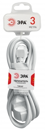 ERA Б0026329 U-1е-3m Удлин-ль ЭРА с заземл, 3x0.75мм2, 1гн, 3м