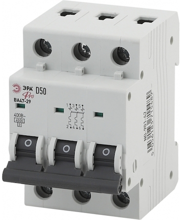 ERA Б0031812 NO-901-42  Автоматические  ЭРА Pro NO-901-42 ВА47-29 3P 50А кривая D