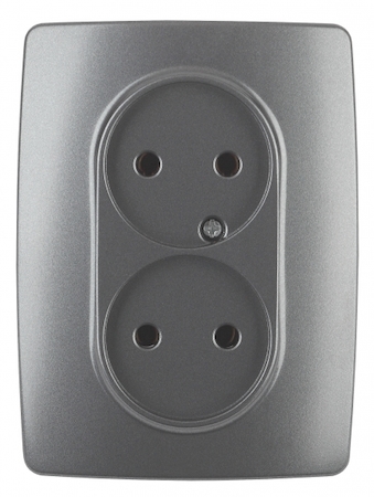 ERA Б0031244 12-2107-12 Эл/ус ЭРА Розетка 2X2P, 16A-250В, IP20, Эра12, графит