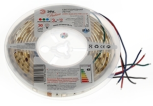 ERA Б0002350 5055398642689 Светодиодные ле ЭРА LS5050-30LED-IP65-RGB-eco-3m