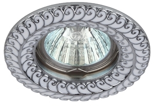 ERA Б0021510 KL72WH/SL Светильник ЭРА литой MR16,12V/220V, 50W белый/серебро