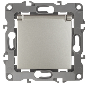 ERA Б0019330 12-2103-15 Эл/ус ЭРА Розетка 2P+E Schuko со шторками с крышкой, 16A-250В, IP20, Эра12, перламутр