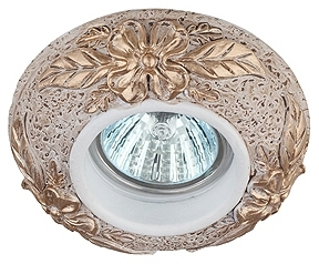 ERA Б0009311 DK78-2 Светильник ЭРА декор гипс  MR16,12V/220V, 50W, круглый ,золото (50/800)