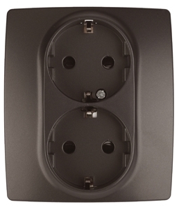 ERA Б0019332 12-2104-13 Эл/ус ЭРА Розетка 2X2P+E Schuko со шторками, 16A-250В, IP20, Эра12, бронза
