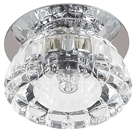 ERA Б0003010 DK 55 CH/WH Светильник ЭРА декор  хруст. плафон "чаша" G9,220V, 40W, хром/прозрачный (30)
