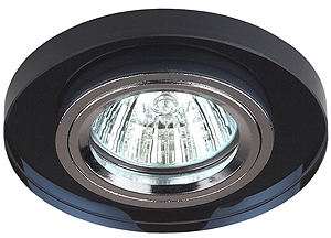ERA C0043793 DK7 CH/BK Светильник ЭРА декор стекло круглое MR16,12V/220V, 50W, хром/черный