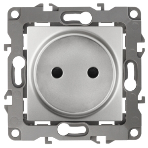 ERA Б0018256 12-2105-03 Эл/ус ЭРА Розетка 2P, 16A-250В, IP20, Эра12, алюминий