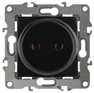 ERA Б0018986 12-2005-06 ЭРА Розетка 2P, 16АХ-250В, без м.лапок, Эра12, чёрный (10/100)