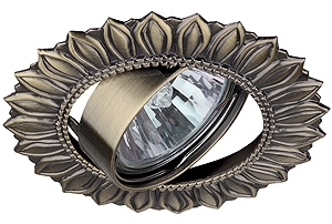 ERA C0043693 KL13A SB Светильник ЭРА литой пов. "солнышко" MR16,12V/220V, 50W бронза