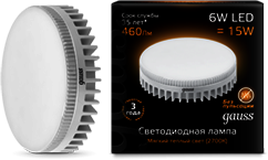 108008106 Лампа Gauss LED GX53 6W 3000K 1/10/50