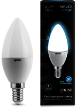 EB103101204 Лампа Gauss LED Candle 4W E14 4100K 1/10/50