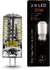 207707103 Лампа Gauss LED G4 12V 3W 2700K 1/20/200